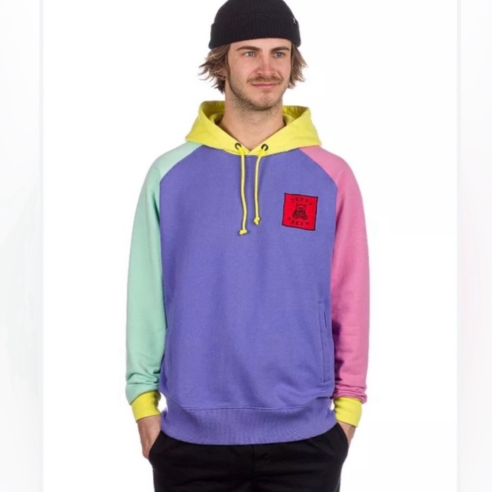 Teddy Fresh Colorblock Hoodie unisex medium 100% cotton skater streetwear medium